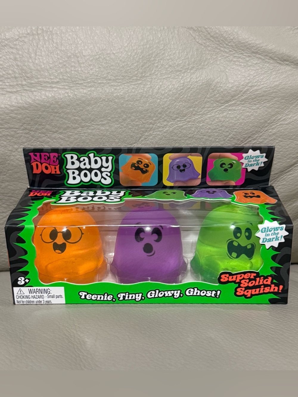 NEW Needoh Baby Boos Glow in the Dark Squishy Ghost Halloween Fidget Toys